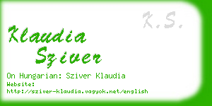 klaudia sziver business card